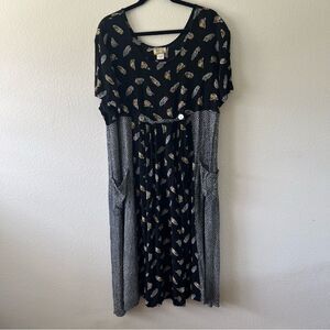 Bella Vintage Black and White 90s Midi Y2K Sundress 1X